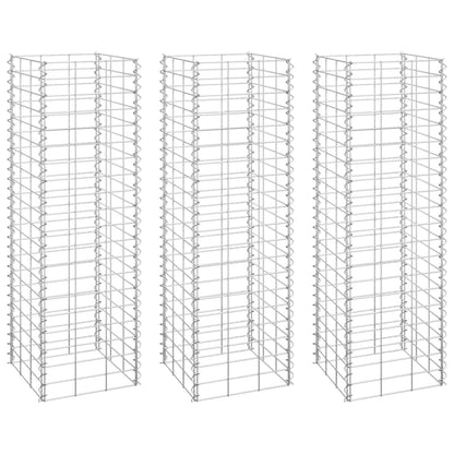 Schanskorf Plantenbakken 3 St Verhoogd 30X30X00 Cm Ijzer 30 x 30 x 100 cm (3 pcs)