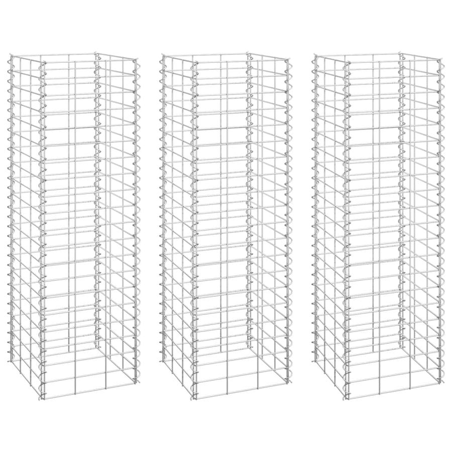 Schanskorf Plantenbakken 3 St Verhoogd 30X30X00 Cm Ijzer 30 x 30 x 100 cm (3 pcs)