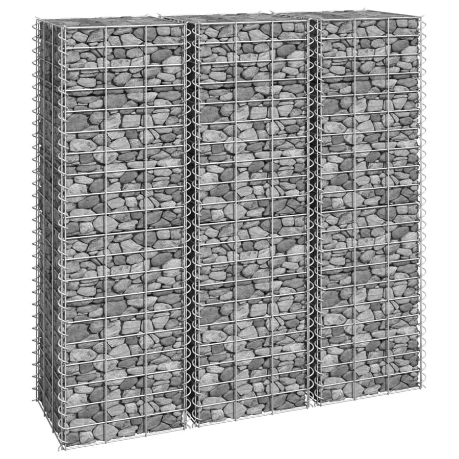 Schanskorf Plantenbakken 3 St Verhoogd 30X30X00 Cm Ijzer 30 x 30 x 100 cm (3 pcs)