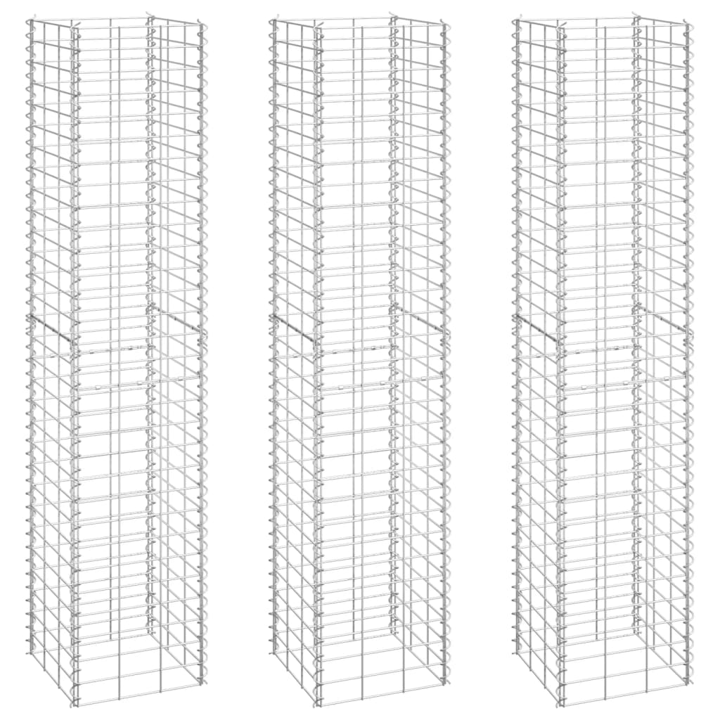 Schanskorf Plantenbakken 3 St Verhoogd 30X30X50 Cm Ijzer 30 x 30 x 150 cm (3 pcs)