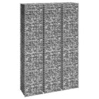 Schanskorf plantenbak 3 st 30x30x150 cm zilver