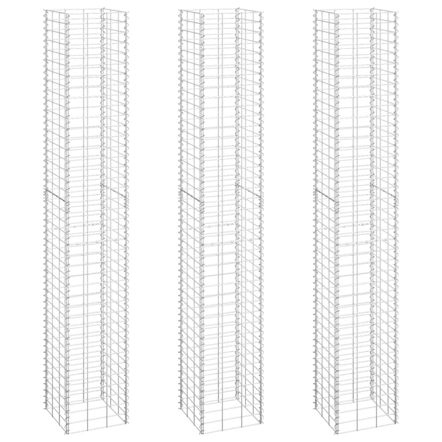 Schanskorf plantenbakken 3 st verhoogd 30x30x200 cm ijzer 30 x 30 x 200 cm (3 pcs)