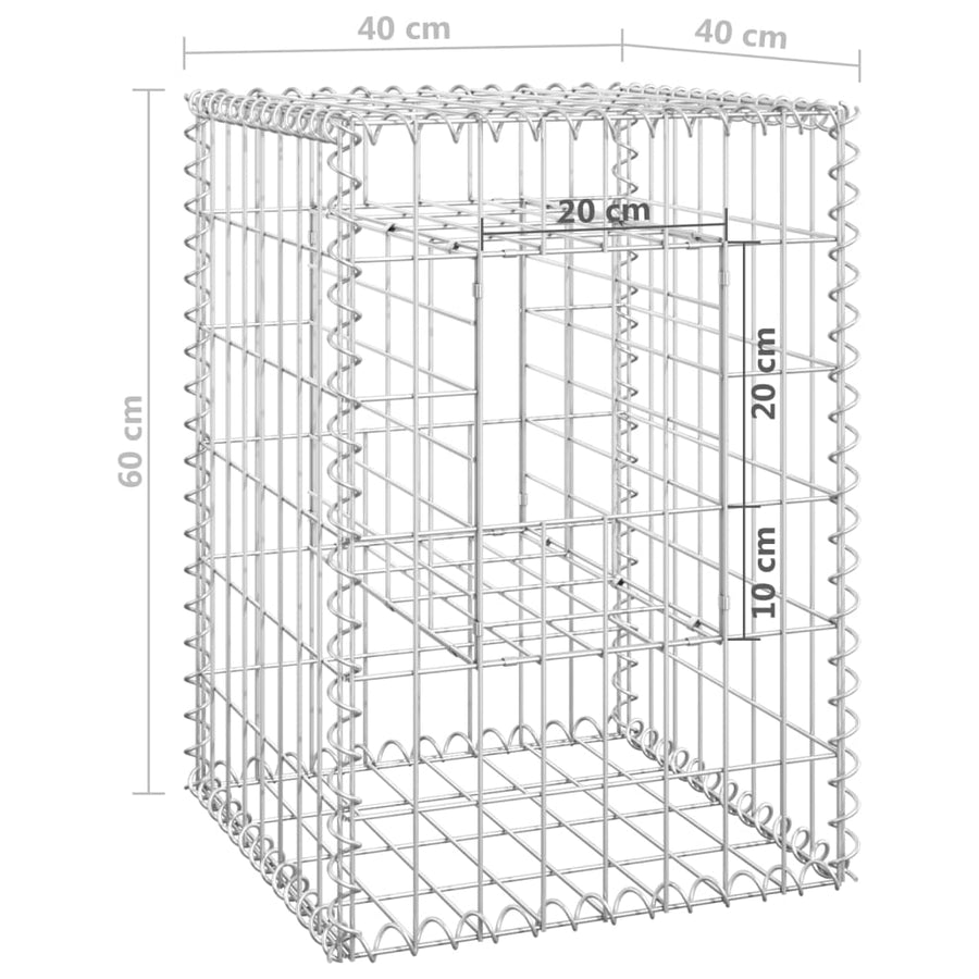 Schanskorf palen 2 st 40x40x60 cm ijzer 2 40 x 40 x 60 cm