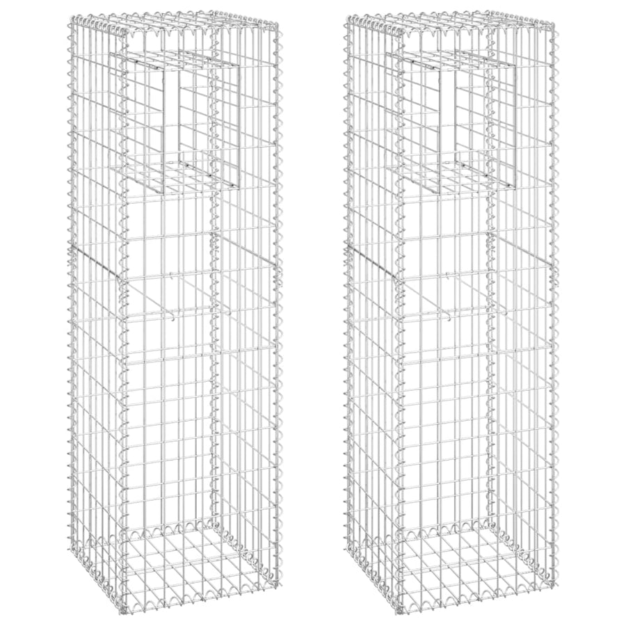 Schanskorf palen 2 st 40x40x140 cm ijzer 2 40 x 40 x 140 cm