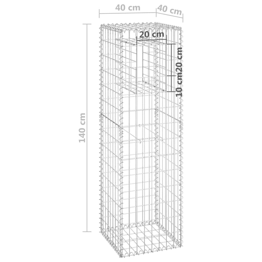 Schanskorf palen 2 st 40x40x140 cm ijzer 2 40 x 40 x 140 cm