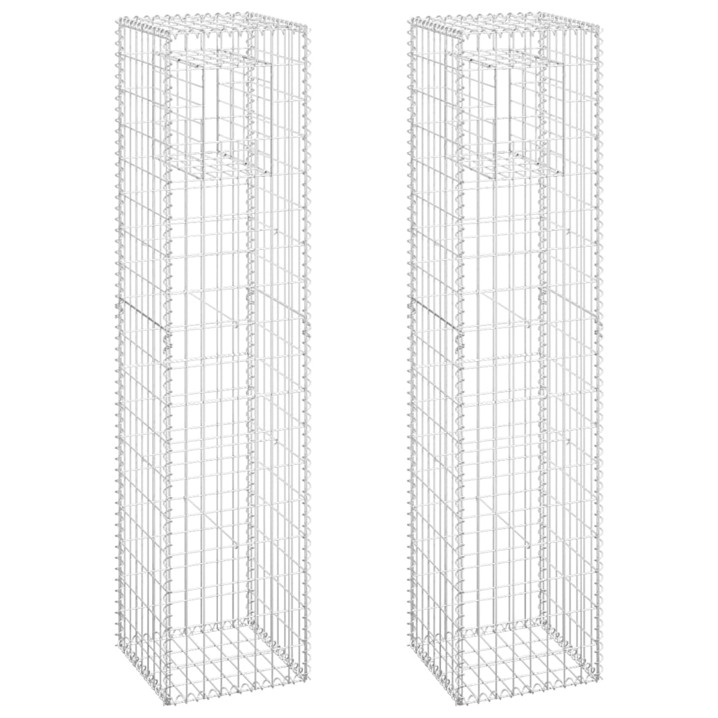 Schanskorf palen 2 st 40x40x180 cm ijzer 2 40 x 40 x 180 cm