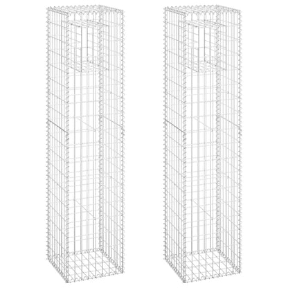Schanskorf palen 2 st 40x40x180 cm ijzer 2 40 x 40 x 180 cm