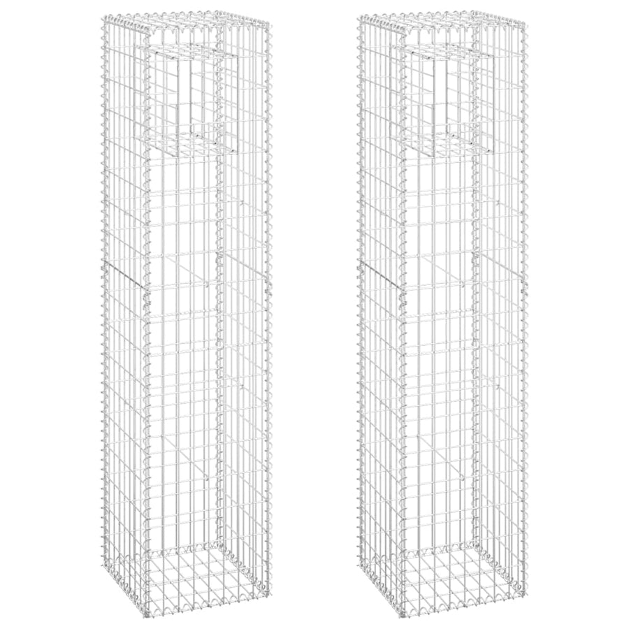 Schanskorf palen 2 st 40x40x180 cm ijzer 2 40 x 40 x 180 cm