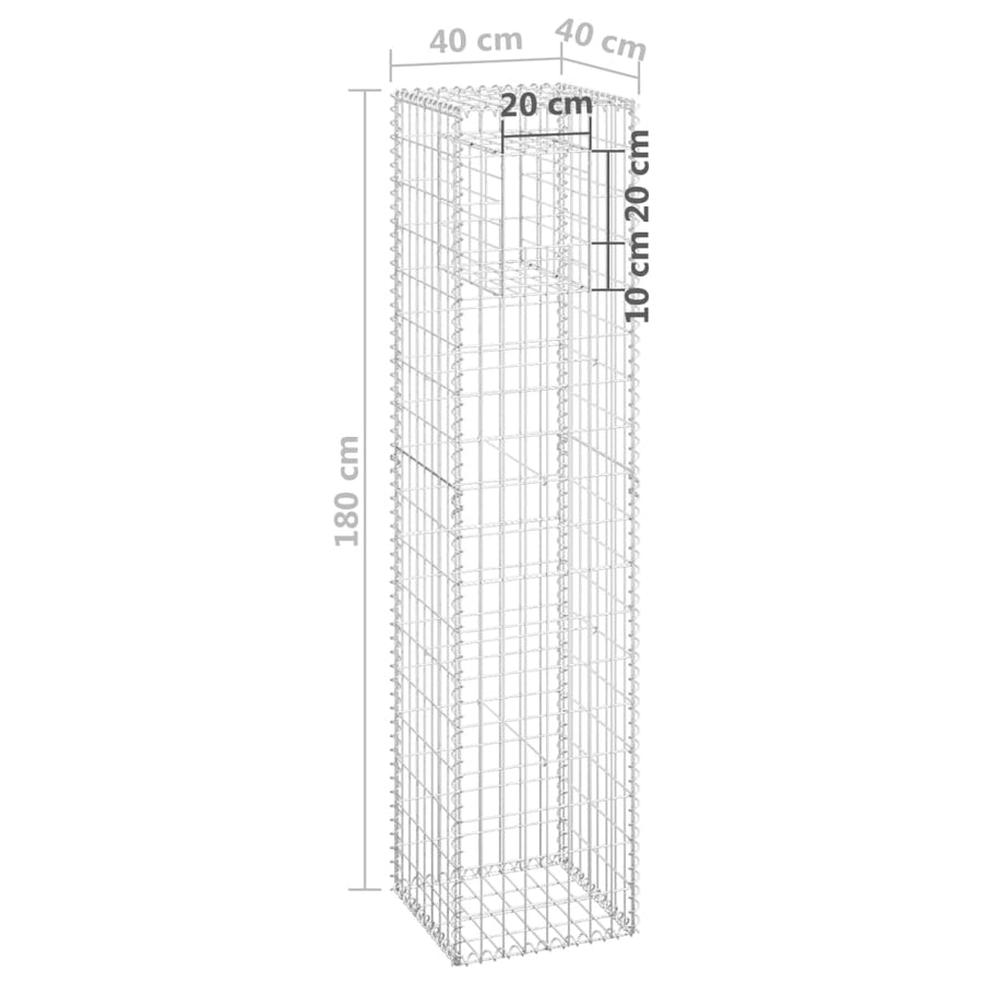 Schanskorf palen 2 st 40x40x180 cm ijzer 2 40 x 40 x 180 cm