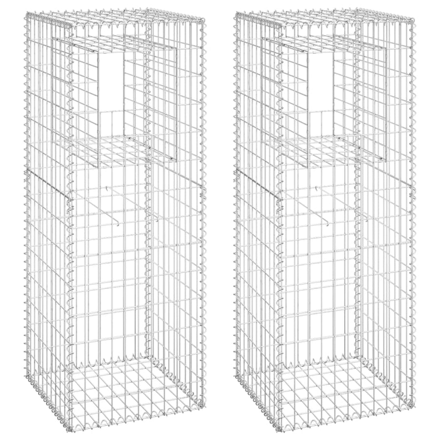 Schanskorf palen 2 st 50x50x140 cm ijzer 2 50 x 50 x 140 cm