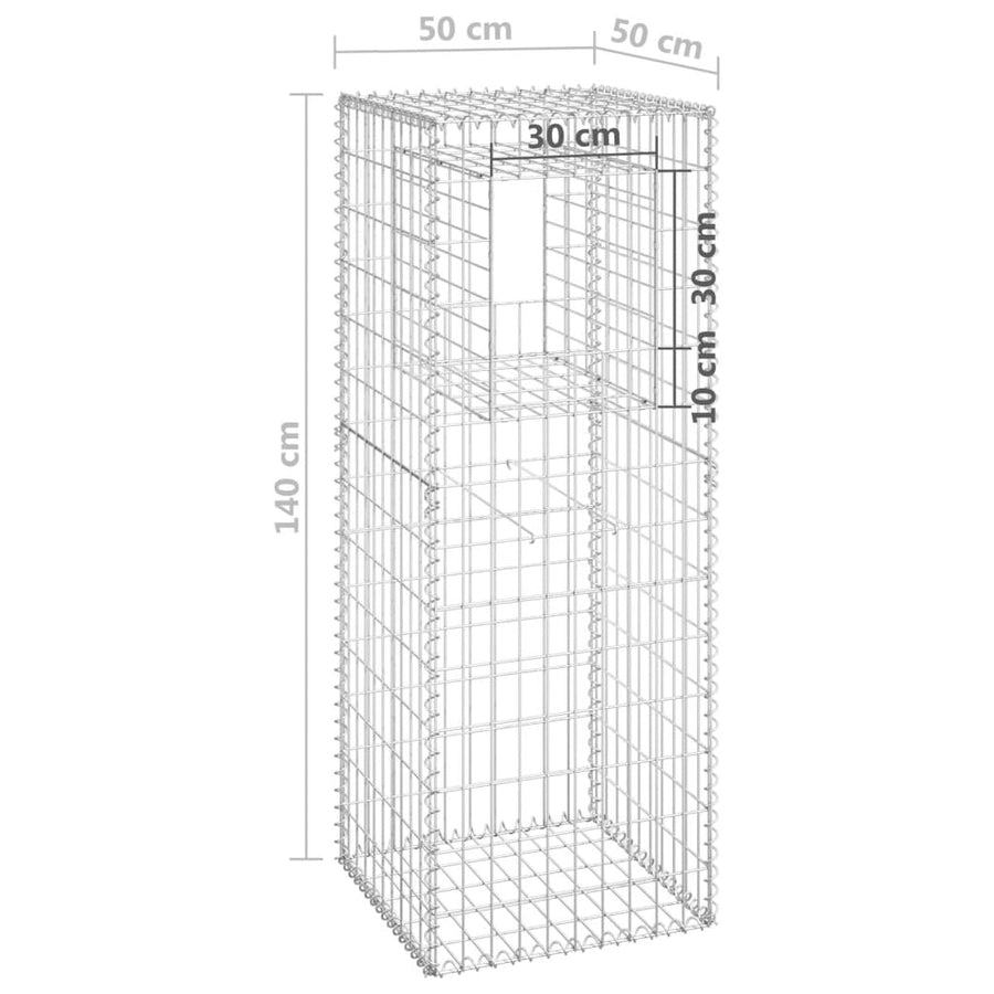 Schanskorf palen 2 st 50x50x140 cm ijzer 2 50 x 50 x 140 cm
