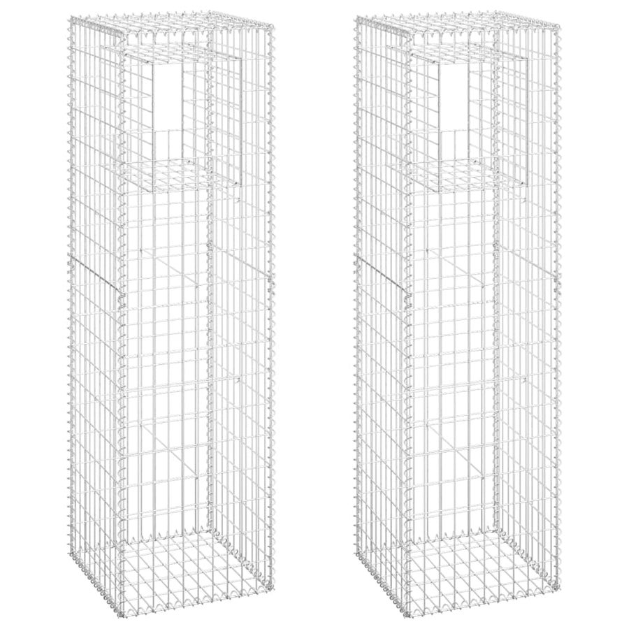 Schanskorf palen 2 st 50x50x180 cm ijzer 2 50 x 50 x 180 cm