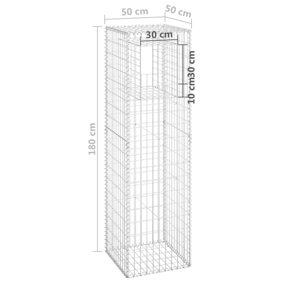 Schanskorf palen 2 st 50x50x180 cm ijzer 2 50 x 50 x 180 cm