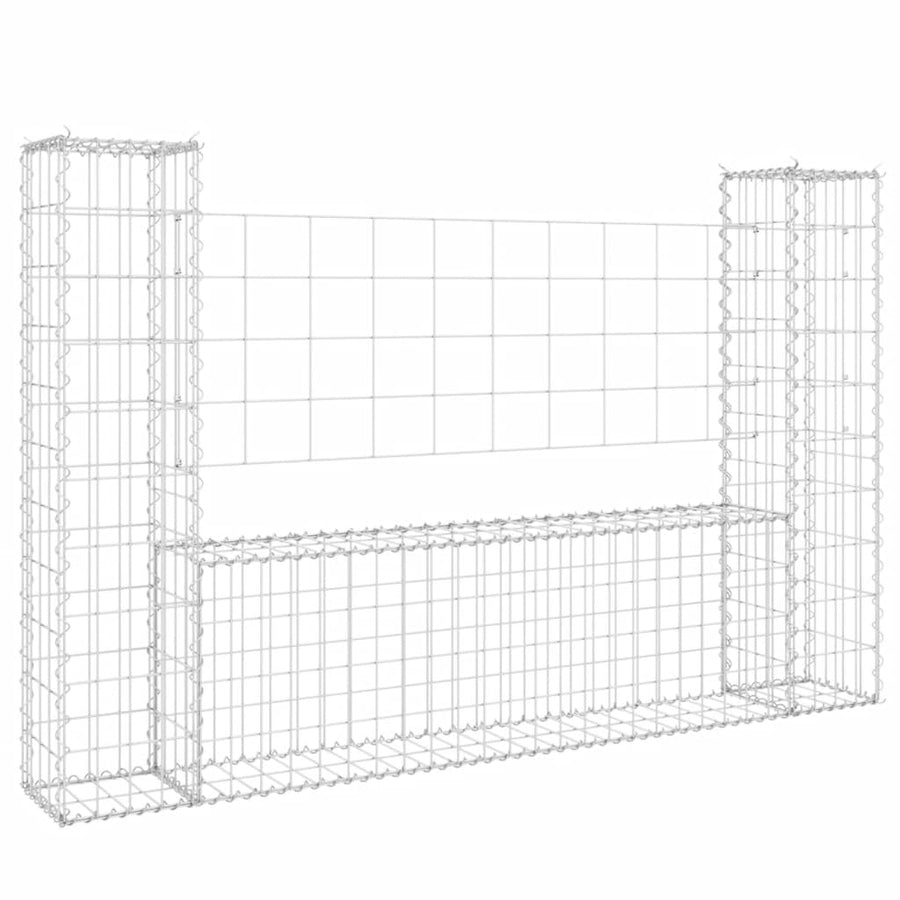 Schanskorf U-Vormig Met 2 Palen Ijzer 140 x 20 x 100 cm