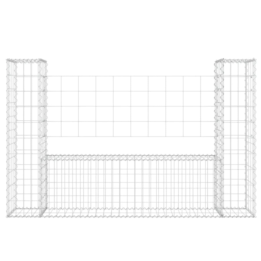Schanskorf U-Vormig Met 2 Palen Ijzer 140 x 20 x 100 cm