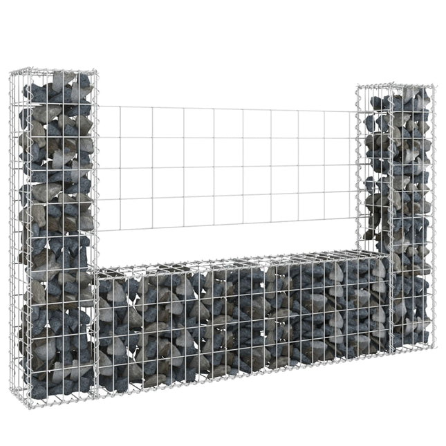 Schanskorf U-Vormig Met 2 Palen Ijzer 140 x 20 x 100 cm