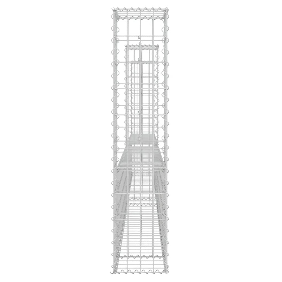 Schanskorf U-vormig met 3 palen 260x20x100 cm ijzer 260 x 20 x 100 cm