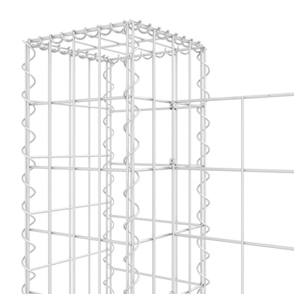 Schanskorf U-vormig met 3 palen 260x20x100 cm ijzer 260 x 20 x 100 cm