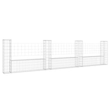 Schanskorf U-vormig met 4 palen 380x20x100 cm ijzer 380 x 20 x 100 cm