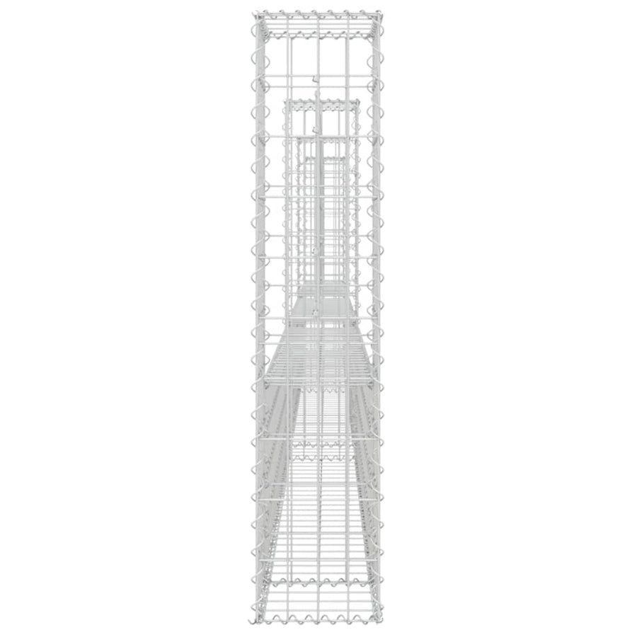 Schanskorf U-vormig met 4 palen 380x20x100 cm ijzer 380 x 20 x 100 cm