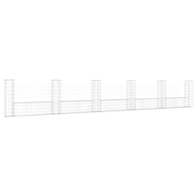 Schanskorf U-vormig met 6 palen 620x20x100 cm ijzer 620 x 20 x 100 cm