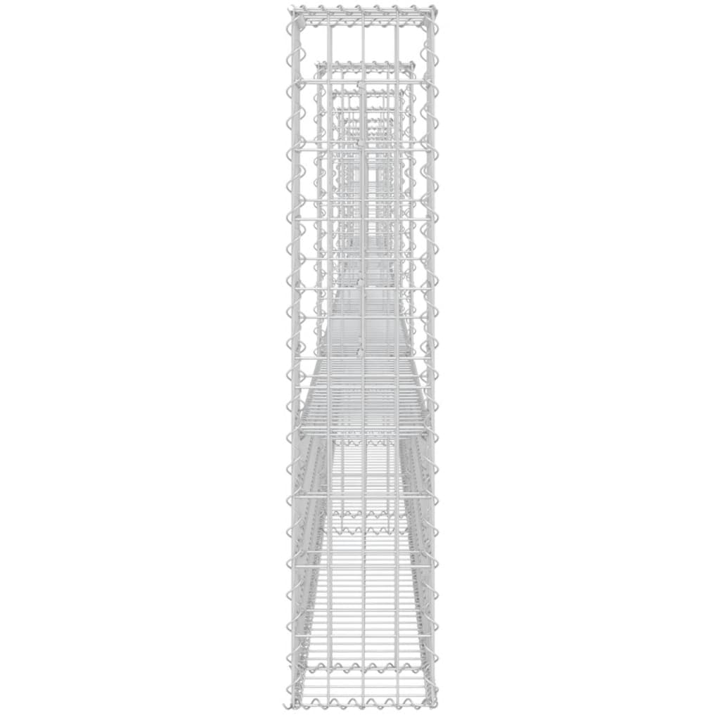 Schanskorf U-vormig met 8 palen 860x20x100 cm ijzer 860 x 20 x 100 cm