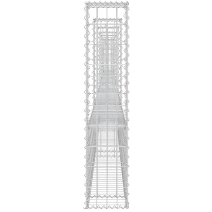 Schanskorf U-vormig met 8 palen 860x20x100 cm ijzer 860 x 20 x 100 cm