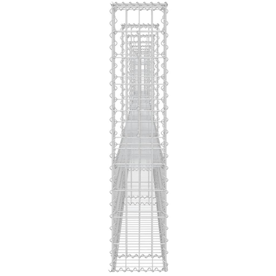 Schanskorf U-vormig met 8 palen 860x20x100 cm ijzer 860 x 20 x 100 cm