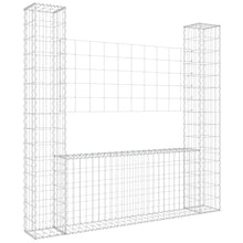 Schanskorf U-vormig met 2 palen 140x20x150 cm ijzer 140 x 20 x 150 cm