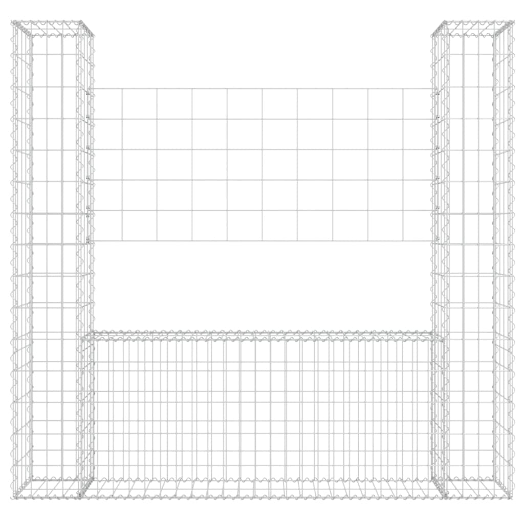 Schanskorf U-vormig met 2 palen 140x20x150 cm ijzer 140 x 20 x 150 cm