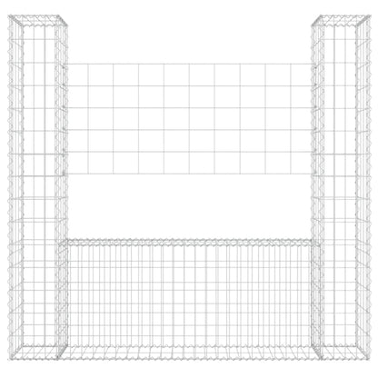 Schanskorf U-vormig met 2 palen 140x20x150 cm ijzer 140 x 20 x 150 cm
