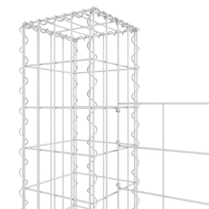 Schanskorf U-vormig met 2 palen 140x20x150 cm ijzer 140 x 20 x 150 cm