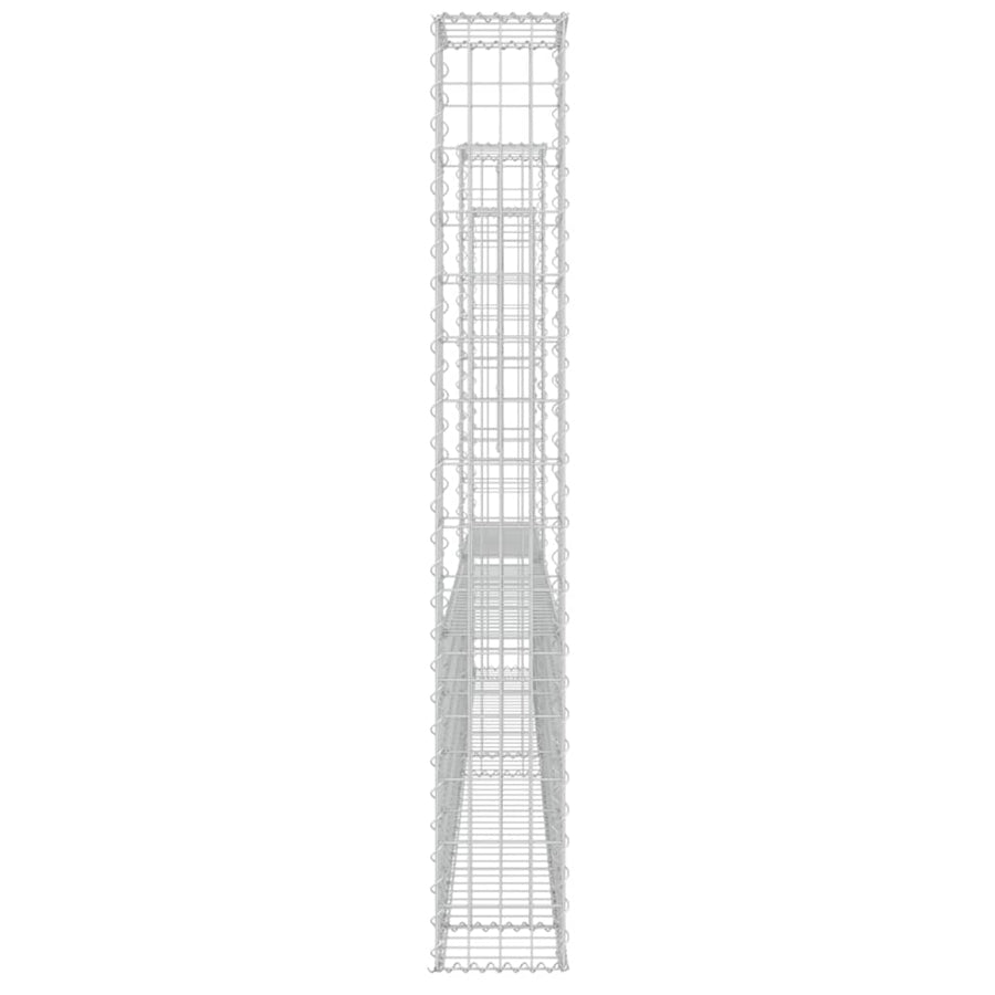 Schanskorf U-vormig met 3 palen 260x20x150 cm ijzer 260 x 20 x 150 cm
