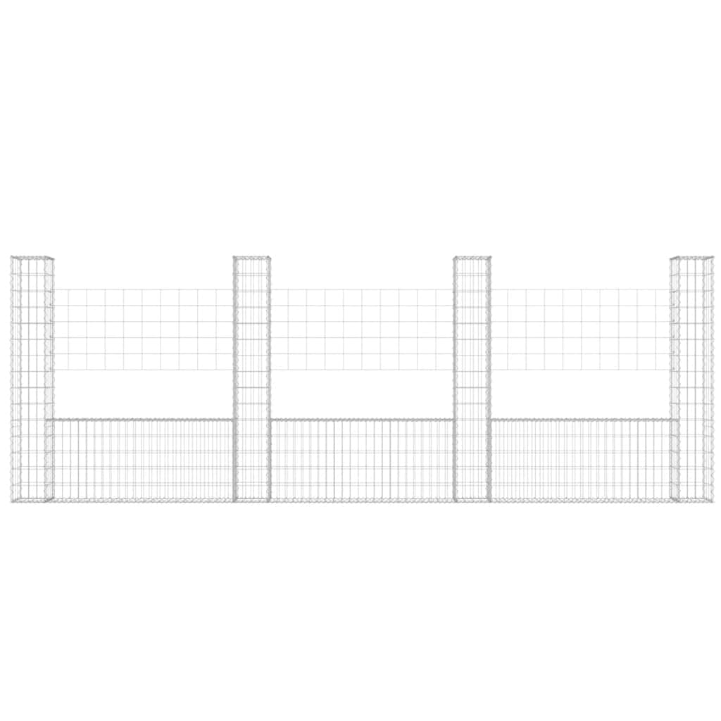 Schanskorf U-Vormig Met 4 Palen Ijzer 380 x 20 x 150 cm