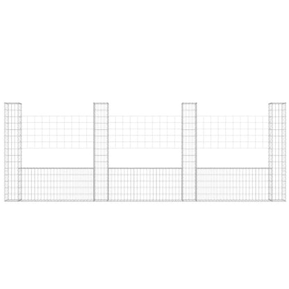 Schanskorf U-Vormig Met 4 Palen Ijzer 380 x 20 x 150 cm