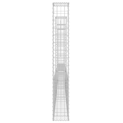 Schanskorf U-Vormig Met 4 Palen Ijzer 380 x 20 x 150 cm