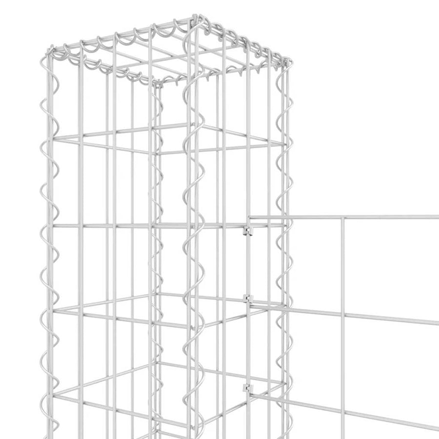 Schanskorf U-Vormig Met 4 Palen Ijzer 380 x 20 x 150 cm