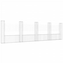 Schanskorf U-vormig met 5 palen 500x20x150 cm ijzer 500 x 20 x 150 cm