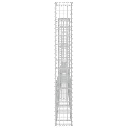 Schanskorf U-vormig met 5 palen 500x20x150 cm ijzer 500 x 20 x 150 cm