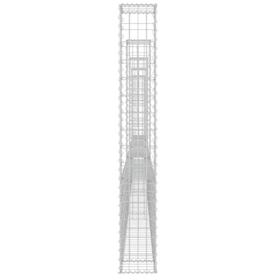 Schanskorf U-vormig met 5 palen 500x20x150 cm ijzer 500 x 20 x 150 cm
