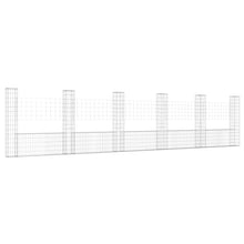Schanskorf U-vormig met 6 palen 620x20x150 cm ijzer 620 x 20 x 150 cm