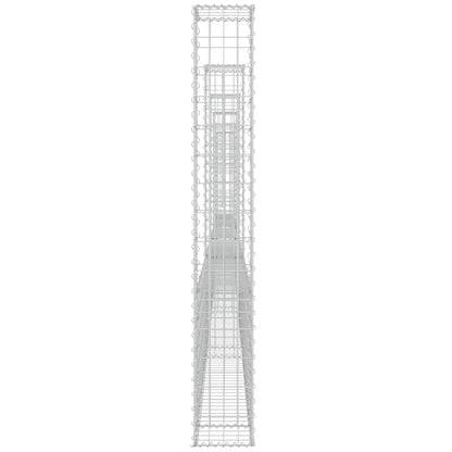 Schanskorf U-vormig met 6 palen 620x20x150 cm ijzer 620 x 20 x 150 cm