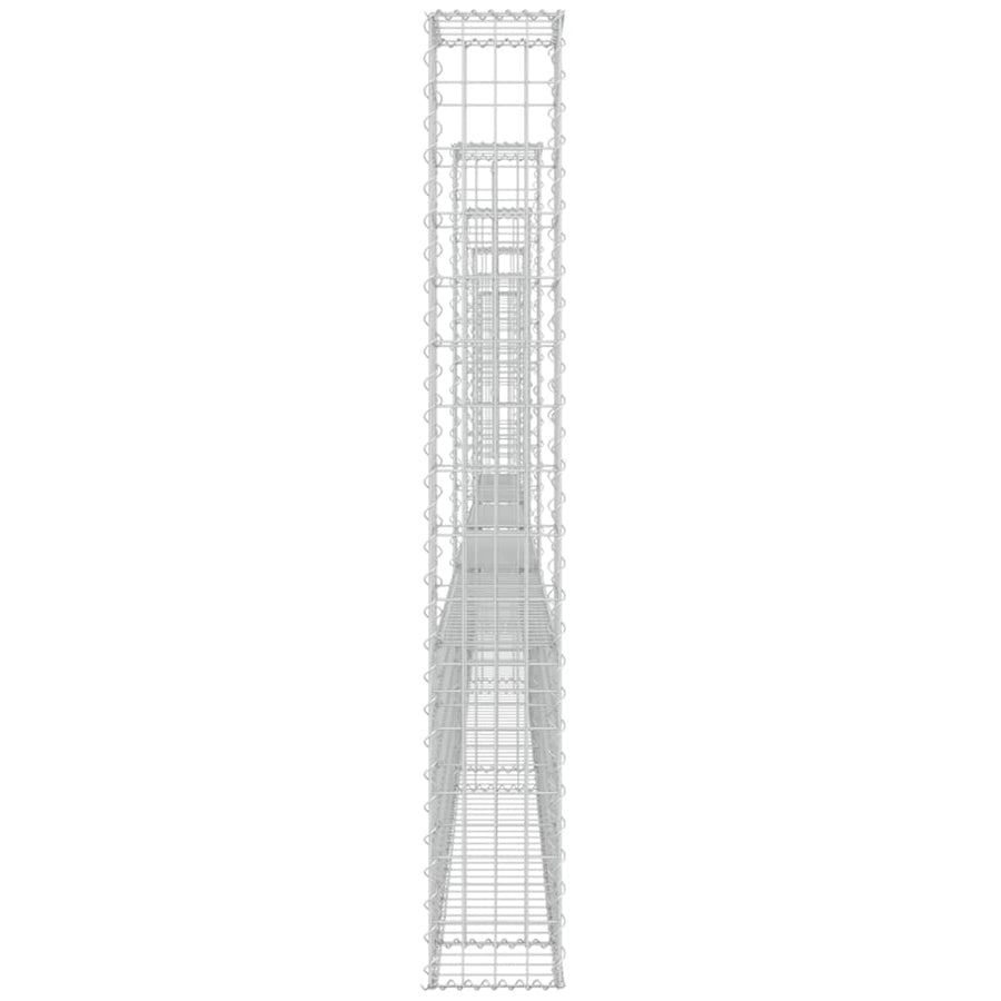 Schanskorf U-vormig met 6 palen 620x20x150 cm ijzer 620 x 20 x 150 cm