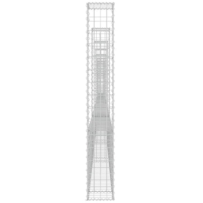 Schanskorf U-vormig met 8 palen 860x20x150 cm ijzer 860 x 20 x 150 cm