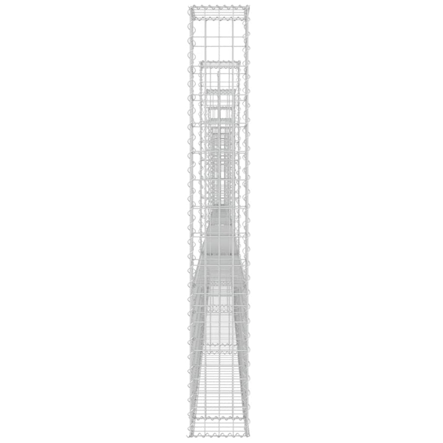 Schanskorf U-vormig met 8 palen 860x20x150 cm ijzer 860 x 20 x 150 cm