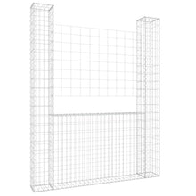 Schanskorf U-vormig met 2 palen 140x20x200 cm ijzer 140 x 20 x 200 cm