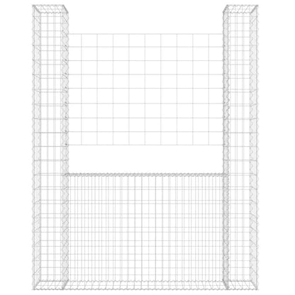 Schanskorf U-vormig met 2 palen 140x20x200 cm ijzer 140 x 20 x 200 cm