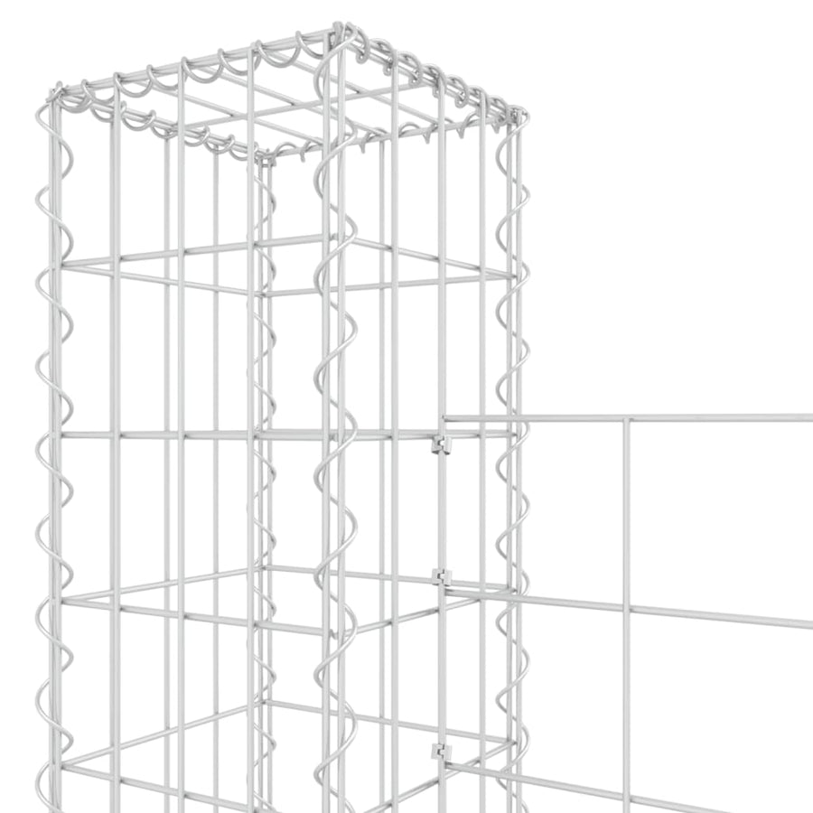 Schanskorf U-vormig met 2 palen 140x20x200 cm ijzer 140 x 20 x 200 cm