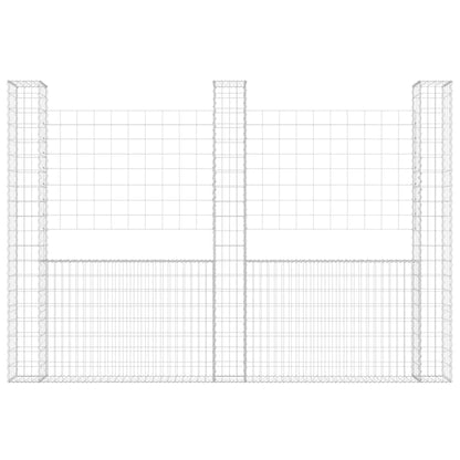 Schanskorf U-vormig met 3 palen 260x20x200 cm ijzer 260 x 20 x 200 cm