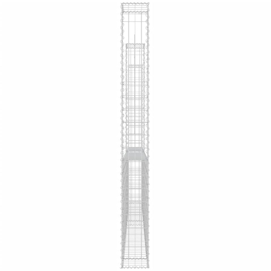 Schanskorf U-vormig met 3 palen 260x20x200 cm ijzer 260 x 20 x 200 cm